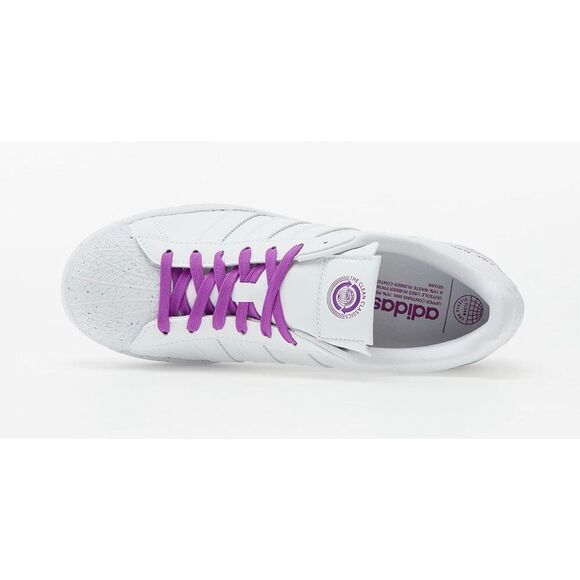 ADIDAS Rare Clean Classics Shock Purple and White Superstar Shoes Sneakers Men's - Picture 2 of 14